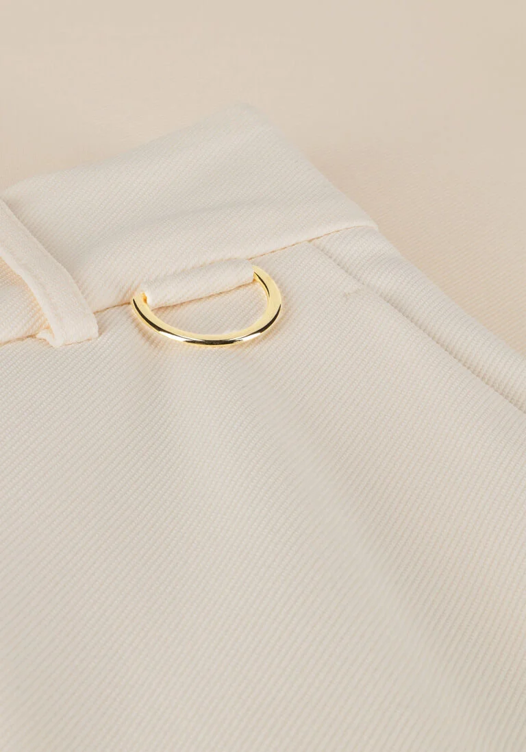 VANILIA creme vanilia wijde broek tailored twill met ring