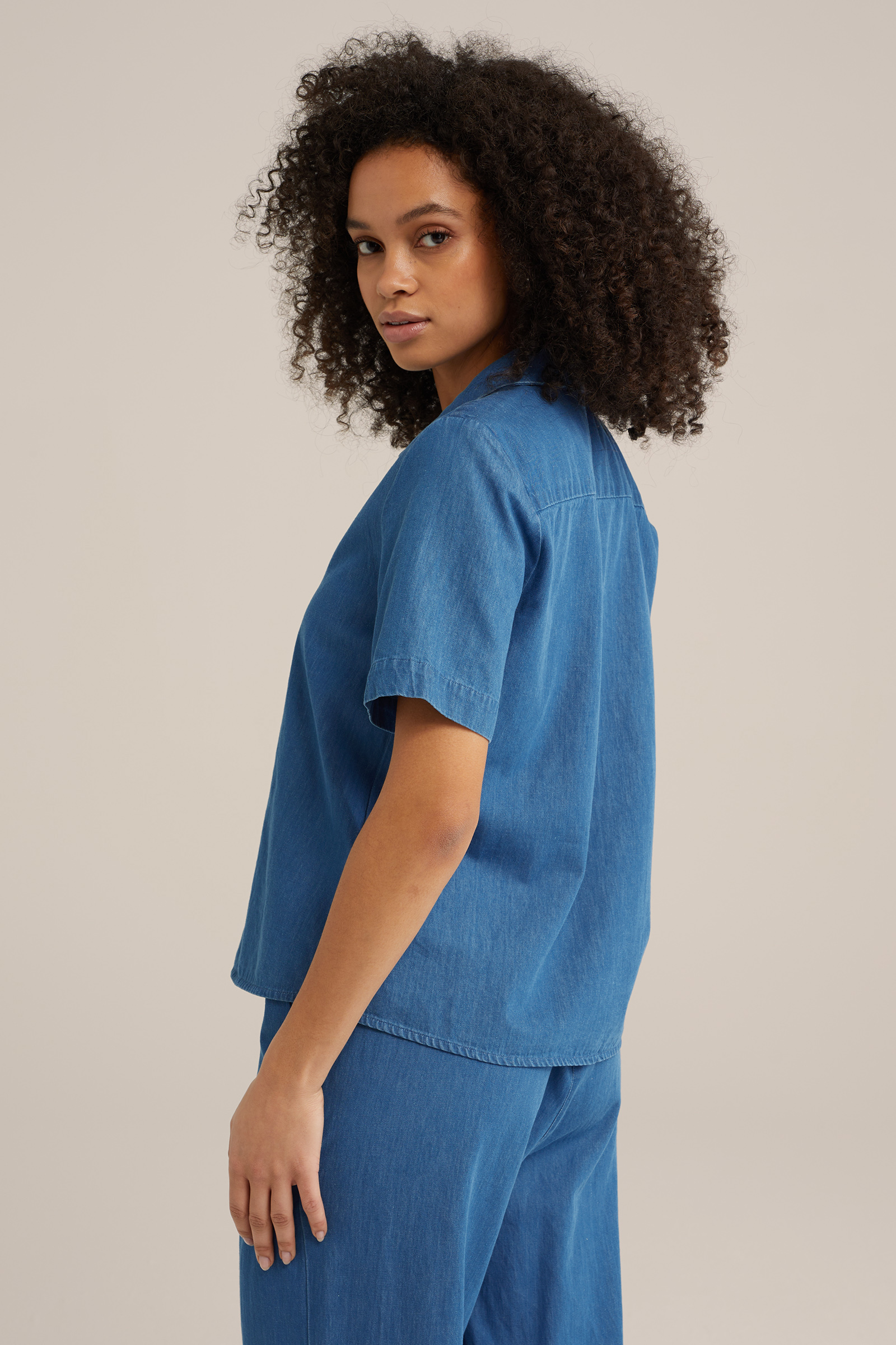 denim blouse WE Fashion Blauw