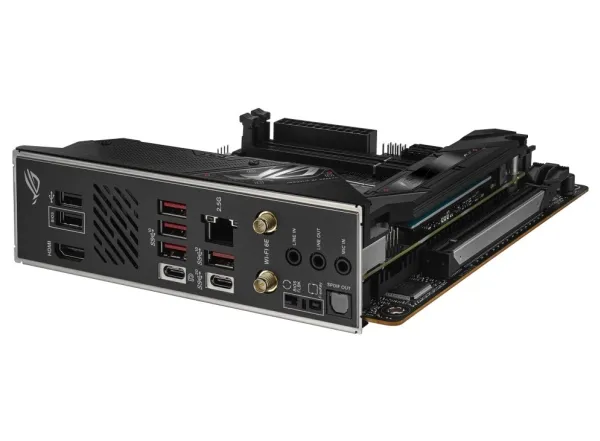 ASUS ROG Strix B650E-I Gaming WiFi - Bundkort - mini ITX - Socket AM5 - AMD B650 Chipset - USB-C 3.2 Gen 2x2, USB-C 3.2 Gen2, USB 3.2 Gen 2, USB 3.2 Gen 1 - 2.5 Gigabit LAN, Wi-Fi 6E - onboard grafik (CPU påkrævet) - HD Audio (8-kanaler)