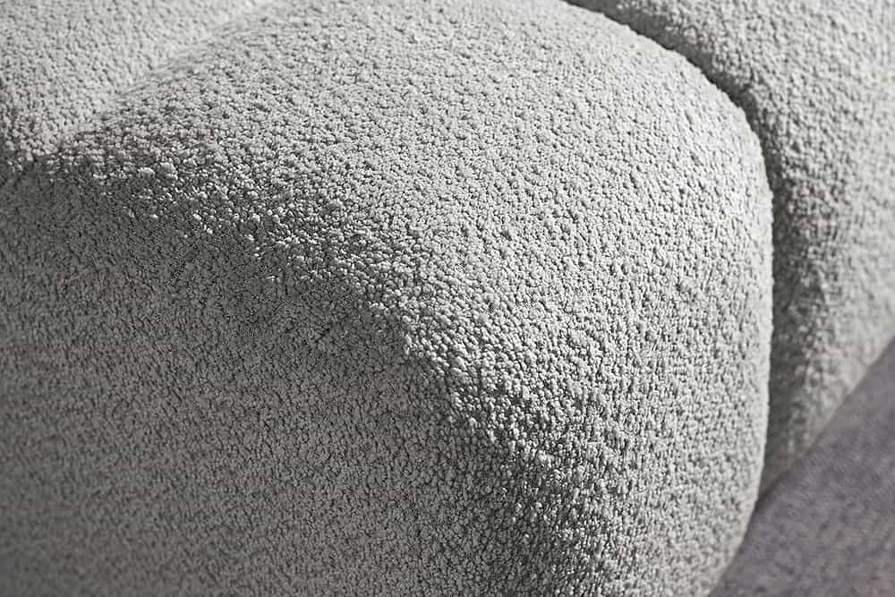 Modernes XXL Sofa CLOUD 260cm grau Bouclé Bigsofa Federkern inkl. Kissen