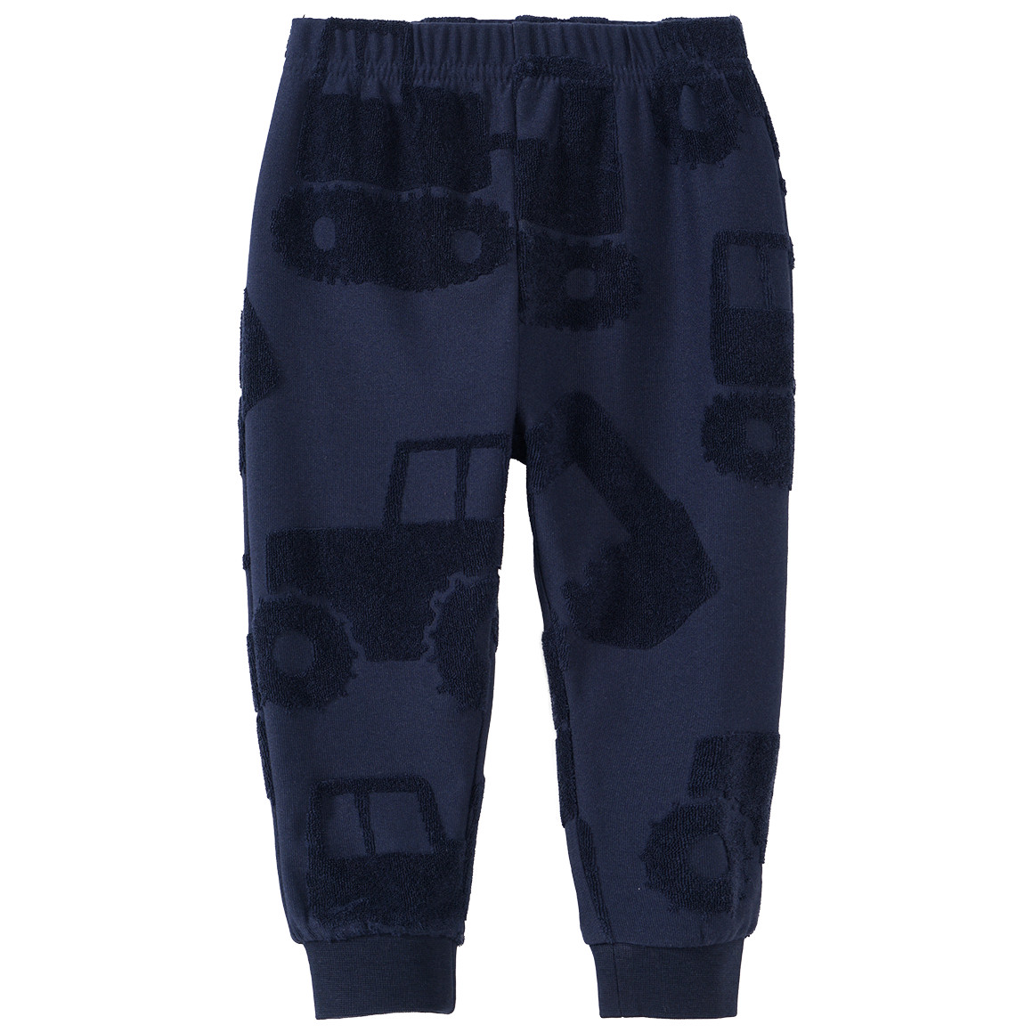 Topomini Baby Schlafanzug mit Baufahrzeugen dunkelblau