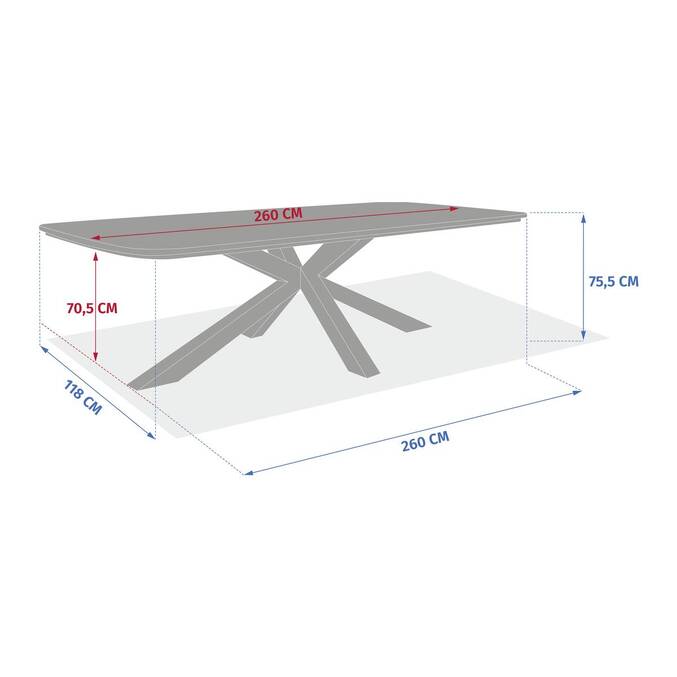 Table de jardin rectangulaire ORACLION Noix / Argile