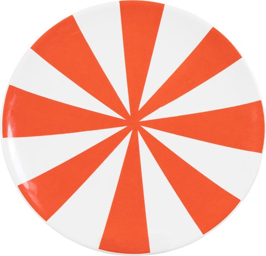 Blond Amsterdam bord Christmas red stripe D 18 H 2 cm