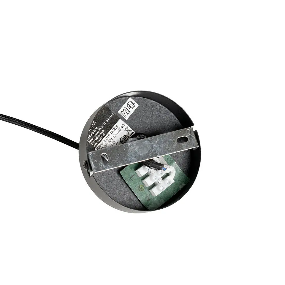 Qazqa hanglampen pua zwart e27