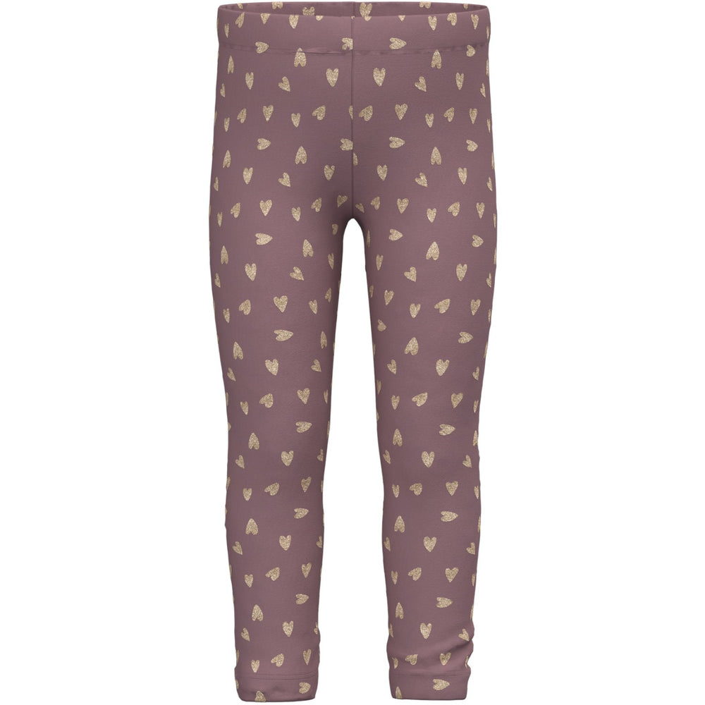 Køb Name It Grape Shake W. Glitter Hearts Tavina Sweat Fleece Leggings Noos