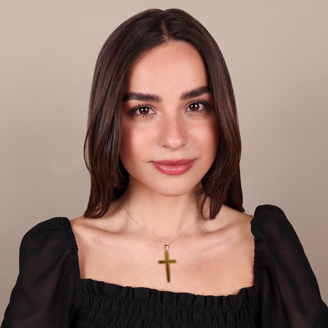 Anhänger 750/18 K Gelbgold Kreuz