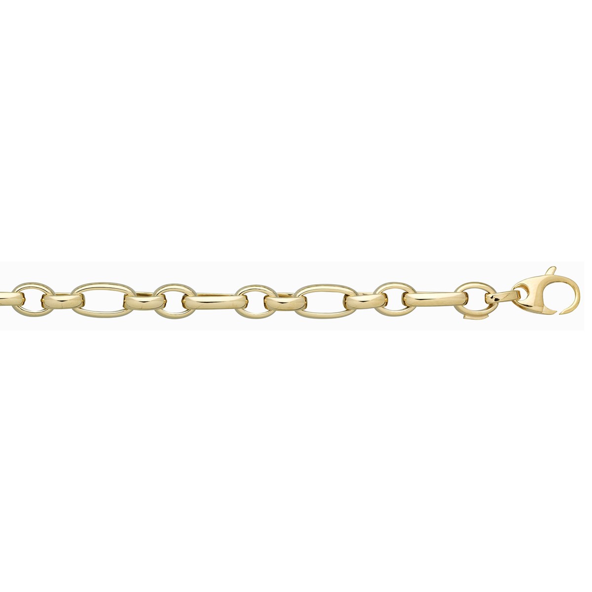 Collier Brillaxis maille ovale alternée or 9 carats