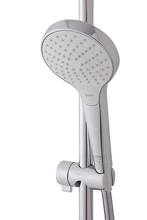 Kit de douche sans robinetterie avec douchette 3 jets + flexible + barre réglable Hansgrohe Croma Select S Vario