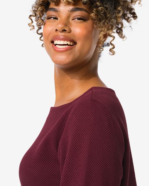 t-shirt structuré Kacey pour femmes bordeaux