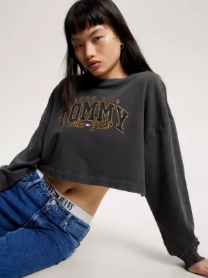 Moletom Varsity Cropped com Logo