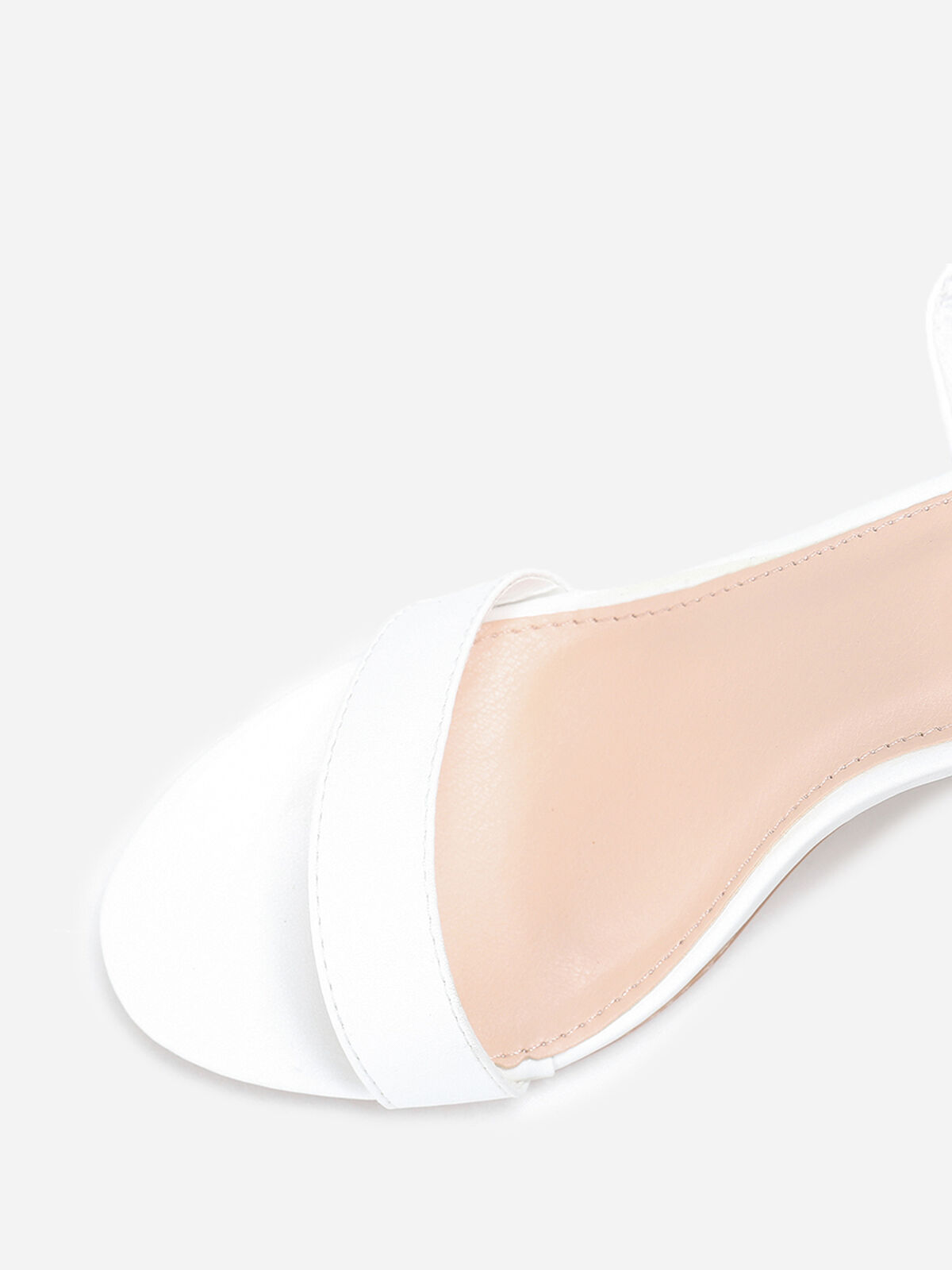 Sandales à foulard satiné imprimé- Blanc