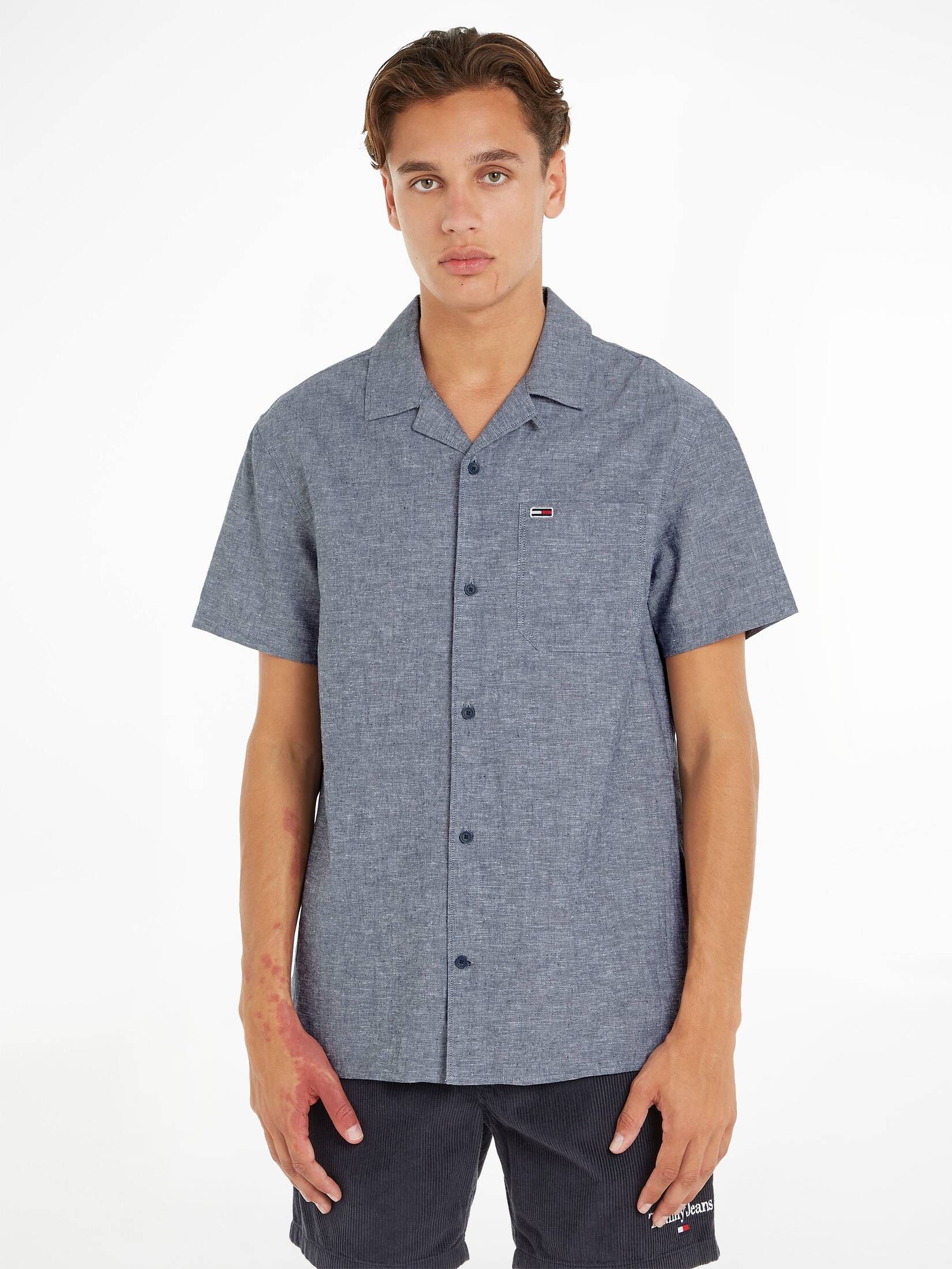 Tommy Jeans| Herren Hemd TJM CLSC LINEN CAMP SHIRT Kurzarm