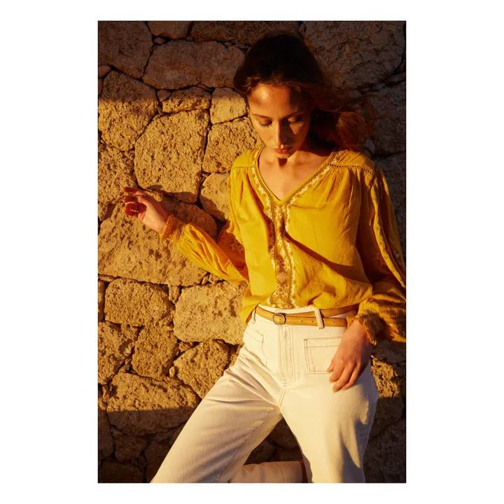 Alma Deia Jean Flare Coton Bio | Blanc cassé