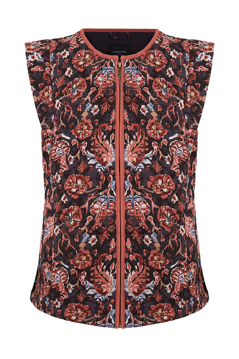 Colete acolchoado estampado - Multicolorido