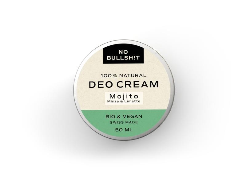 NO BULLSH!T Deo Crème Mojito Minze und Limette 50 ml Natürliches und erfrischendes Deo ohne Aluminiumsalze und künstliche Duft- und Farbstoffe
