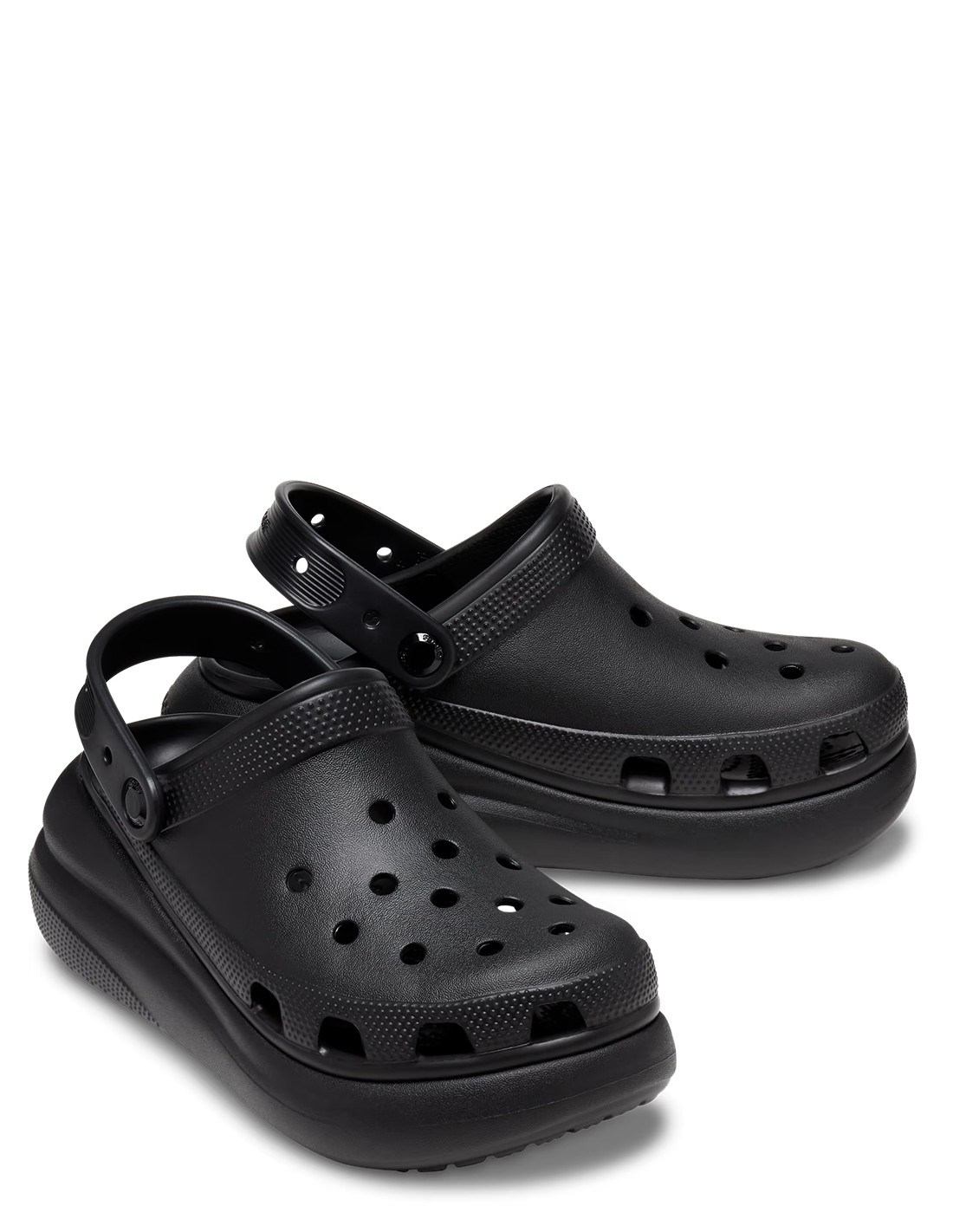 crocs sabots compensées femme classic crush clog noir