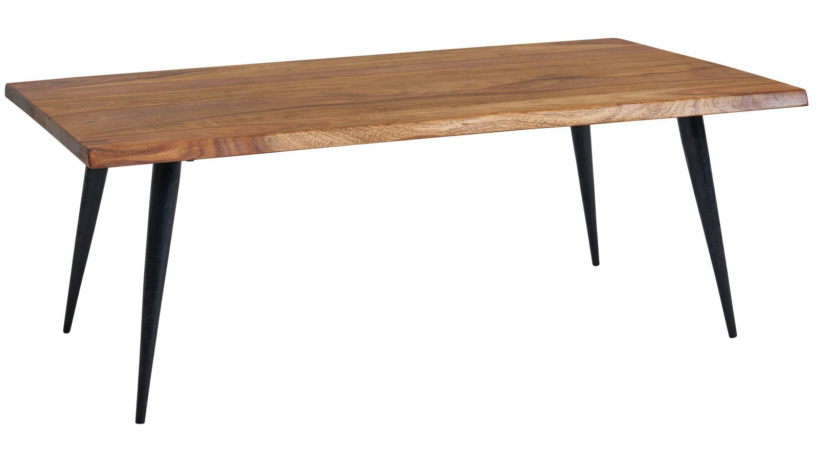 Couchtisch 110 x 60 cm Sheesham Massivholz/Schwarz