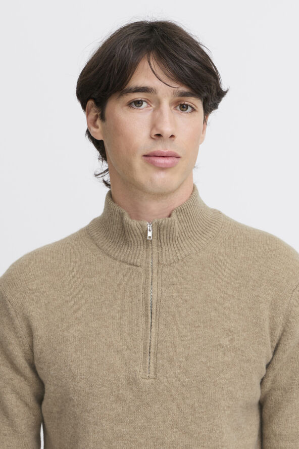 Casual Friday CFKARL halfzip lambswool knit Silver mink