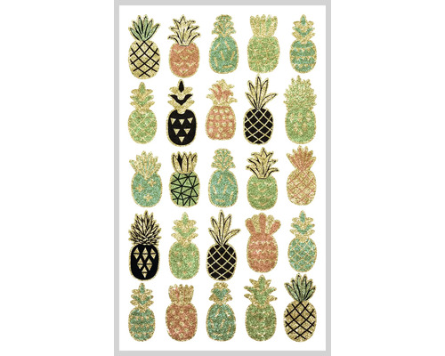 Mini stickers voor kinderen, ananasmotief, 25 stuks.