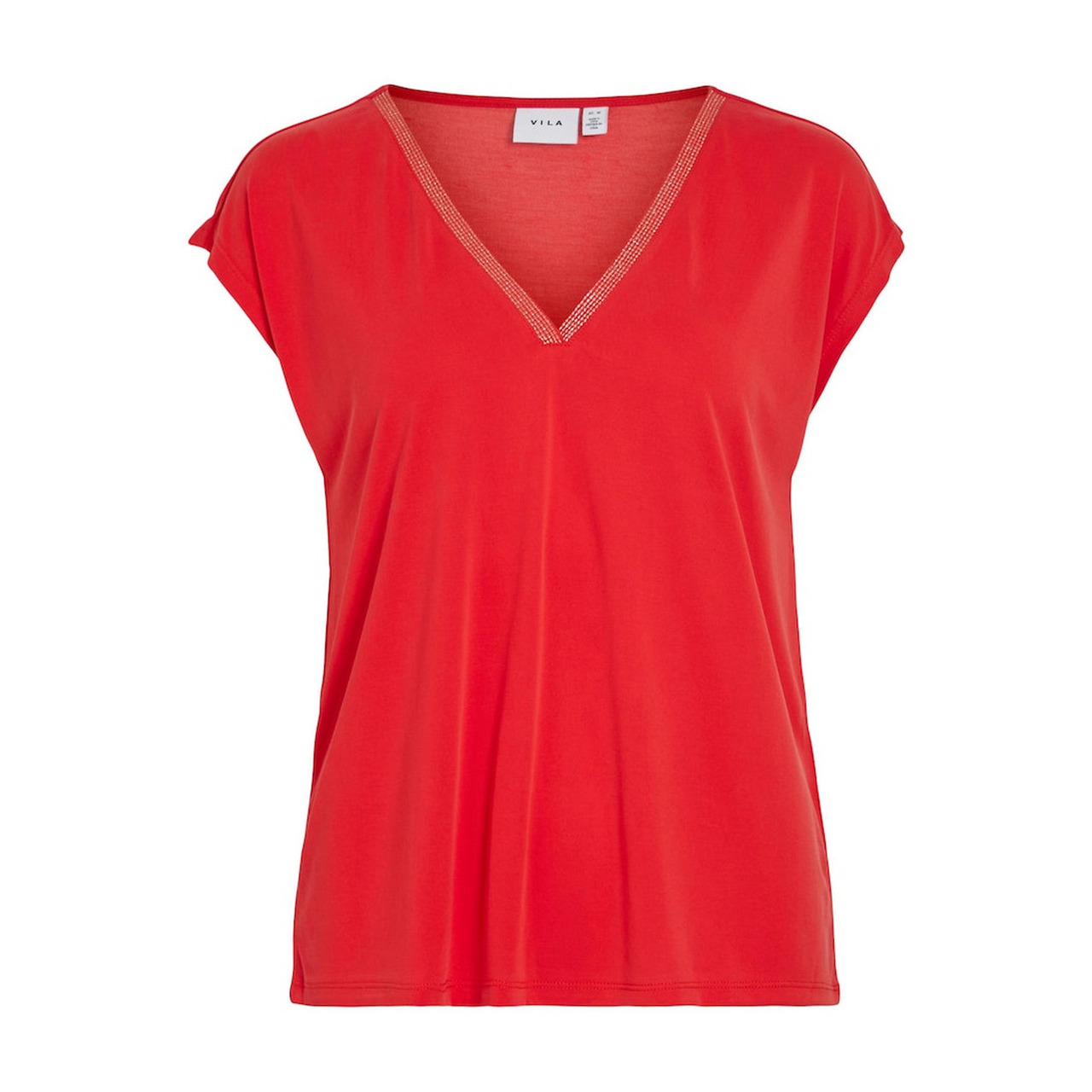 Vila VIMODALA GLITTER V-NECK CAP SL