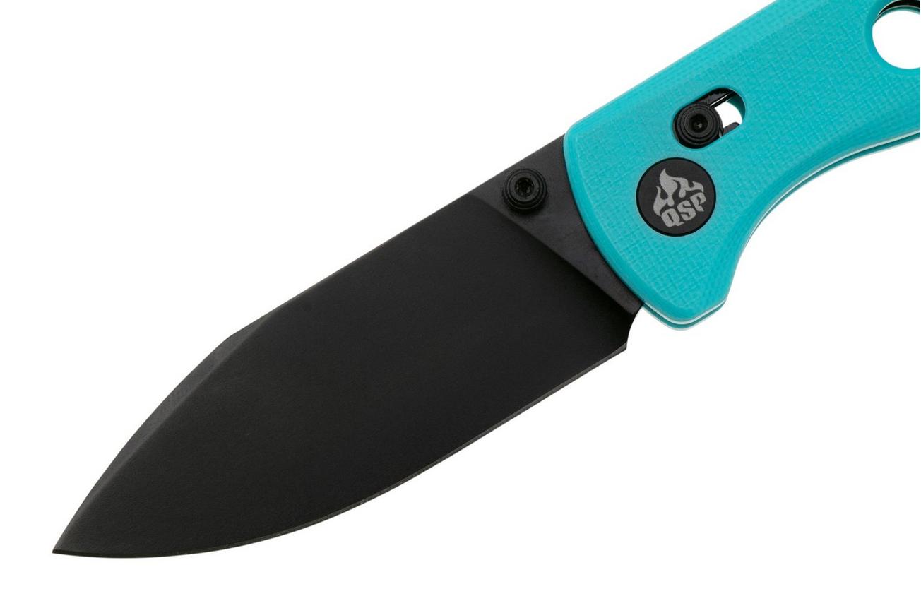 QSP Knife Canary Glyde 150GL-C2 Black 14C28N, Blue G10, zakmes
