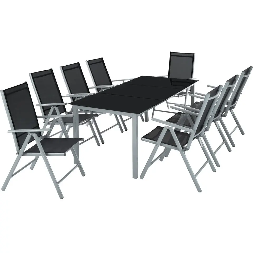 tectake Aluminium tuinset 8 1 - Zilver