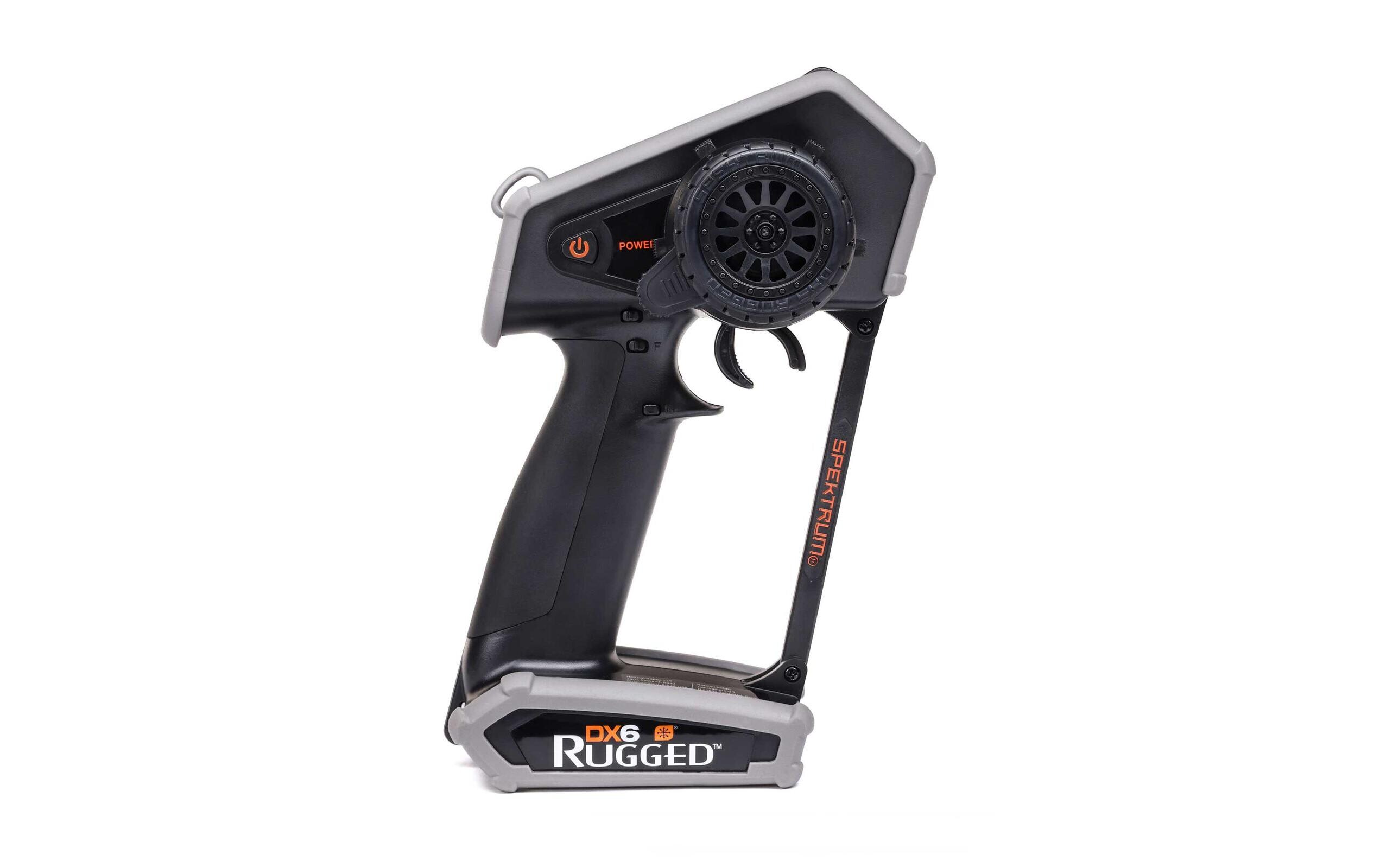 Fernsteuerung DX6 Rugged DSMR Grau, mit SR515<br>Robuster 6-Kanal Sender für RC Fahrzeuge