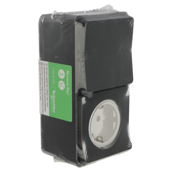 Schneider Electric Mureva Styl combinatie wandcontactdoos/wisselschakelaar IP55 antraciet