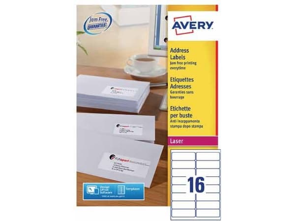 Adresseetiketter Avery Zweckform L7261-100 hvid 99,1x33,9 mm - (16 stk. x 100 ark)