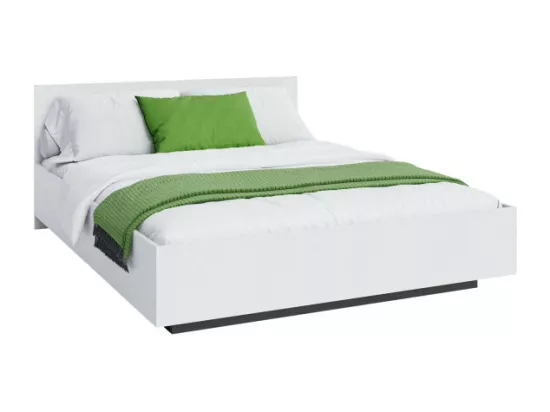 Lit coffre Lima 140 x 190 cm avec sommier à lattes relevable Blanc