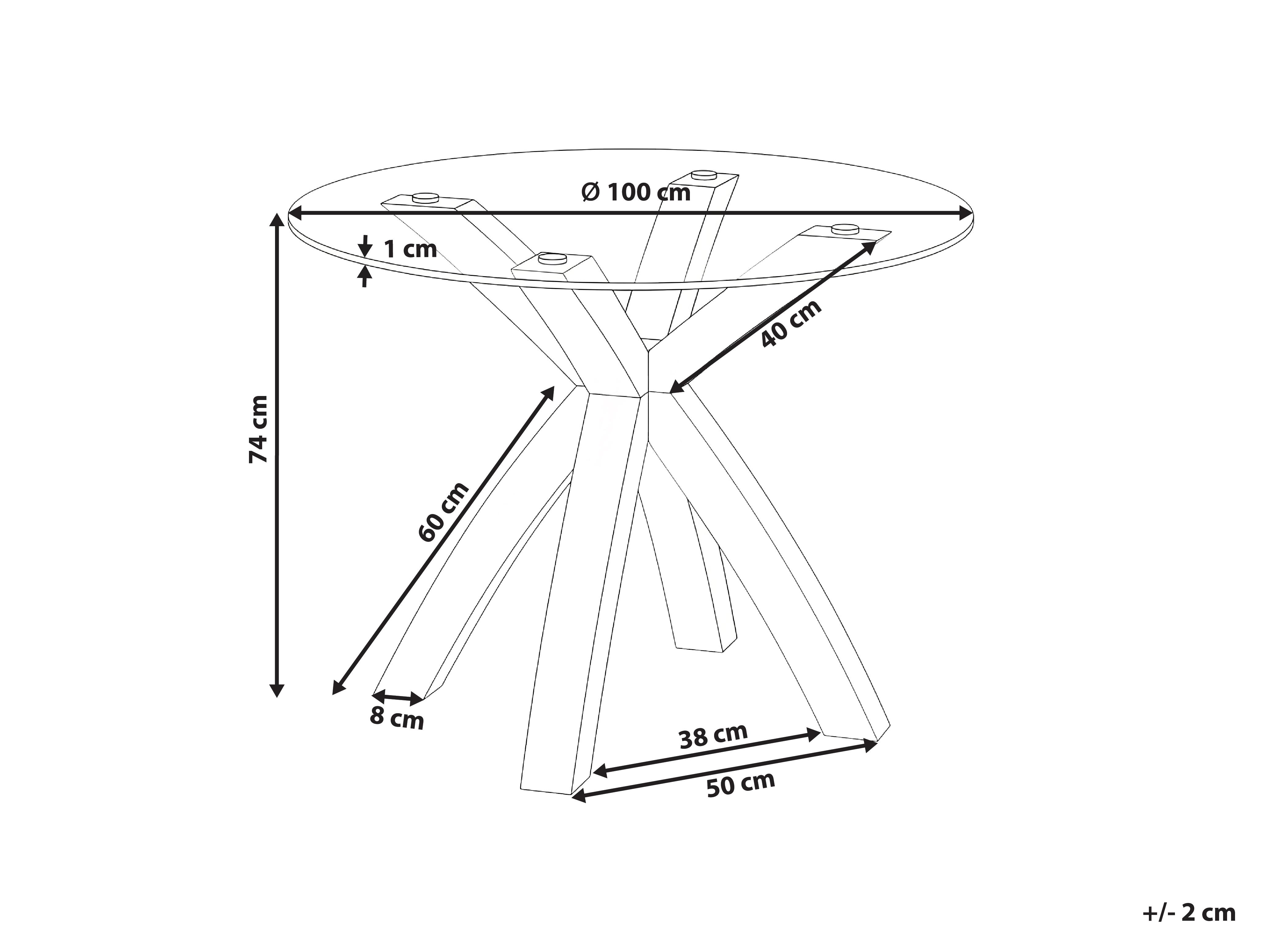 Eettafel YAPP Lichtbruin 100 cm Veiligheidsglas 100 cm