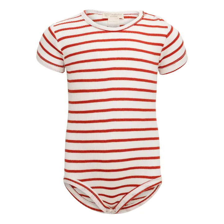 Minimalisma Combinaison Rayée en Soie Buddy | Rouge