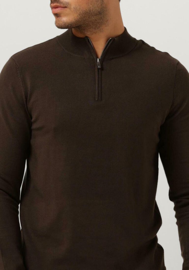 PUREWHITE bruine purewhite trui essentail halfzip