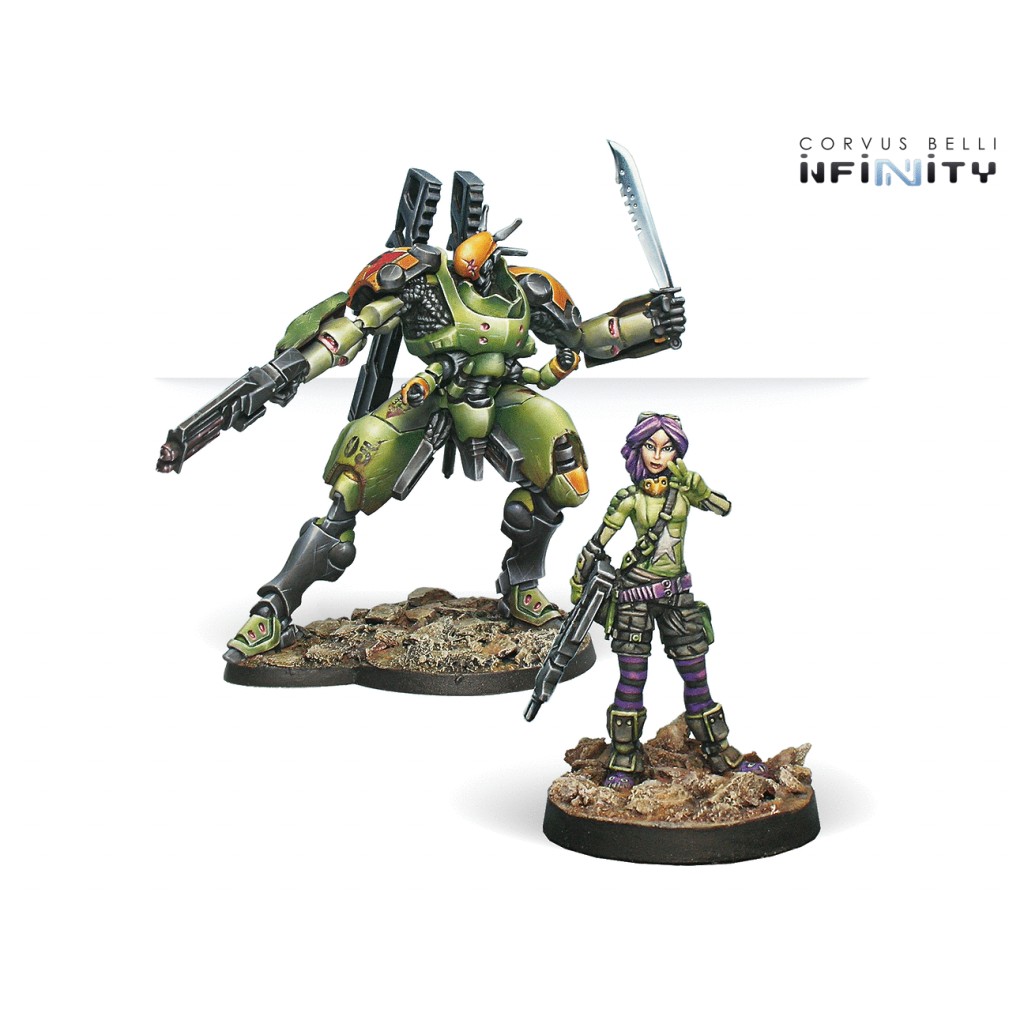 Infinity - Mercenaries - Scarface & Cordelia Armored Mercenary Team