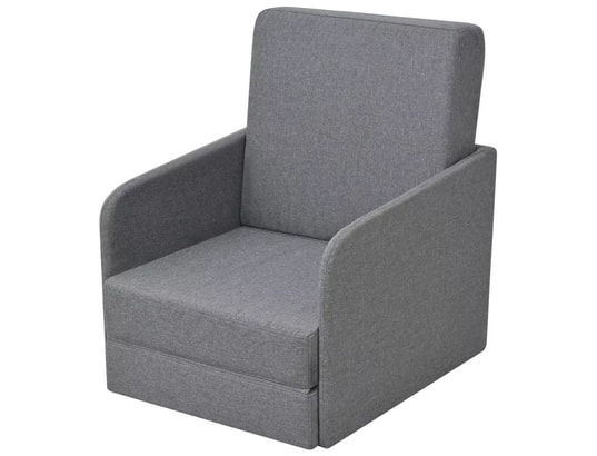 VIDAXL - Fauteuil convertible gris clair tissu