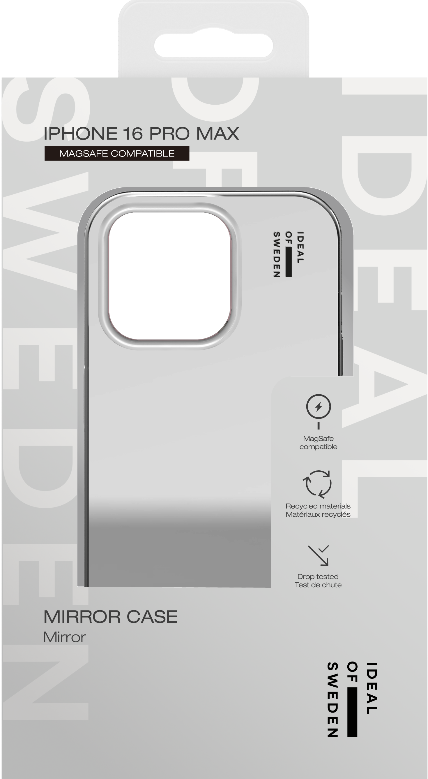 iPhone 16 Pro Max MagSafe Hardcase Hülle Mirror Case Recycled (IDMRCMS-I2467P-477) - Silber