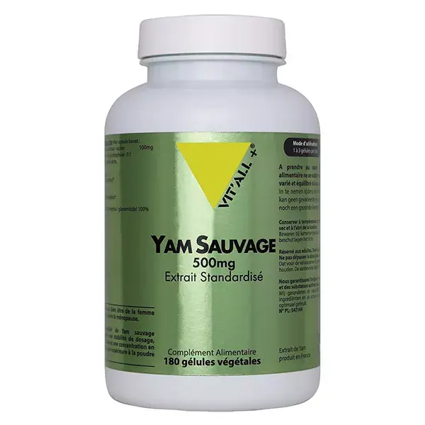 Vit'all+ Extrato Padronizado de Inhame Selvagem 500mg - 180 Cápsulas Vegetais