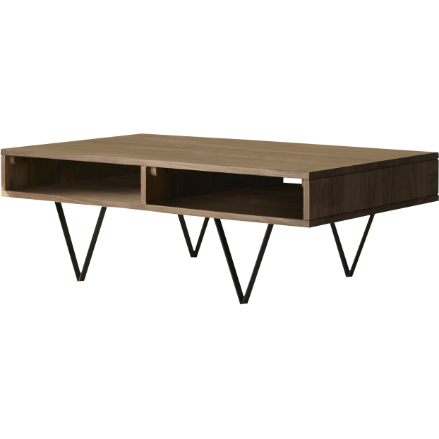Table basse en bois de noyer Metric H 40 x L 115 x P 70 cm