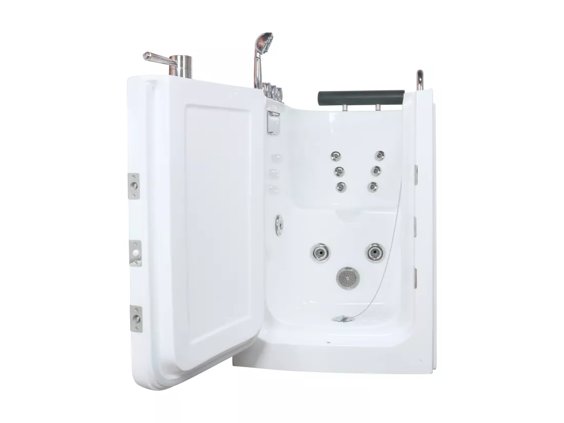 Baignoire balnéo avec porte - 1 place assise - 220L - 101,5 x 69 x 99 cm - BARUVA