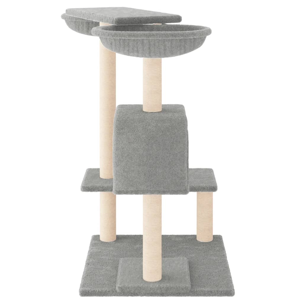 arranhador para gatos vidaXL com postes, cinza claro, 82 cm