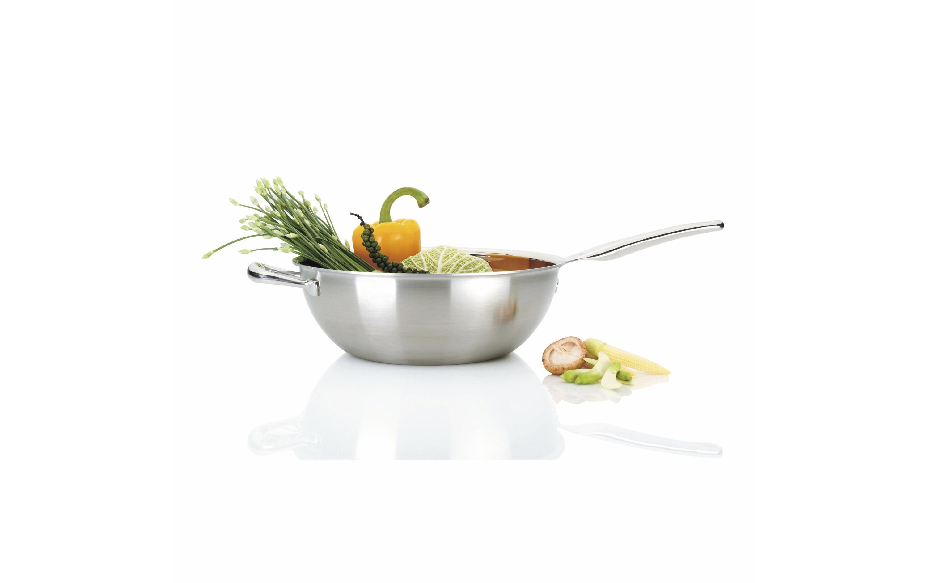 Wok High Dome 28 cm, Silber<br>Wokpfanne aus Edelstahl