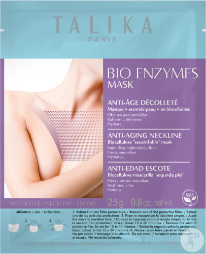 Talika Bio Enzymes Mask Décolleté Masque Coup D'Éclat Seconde Peau 1 Pièce