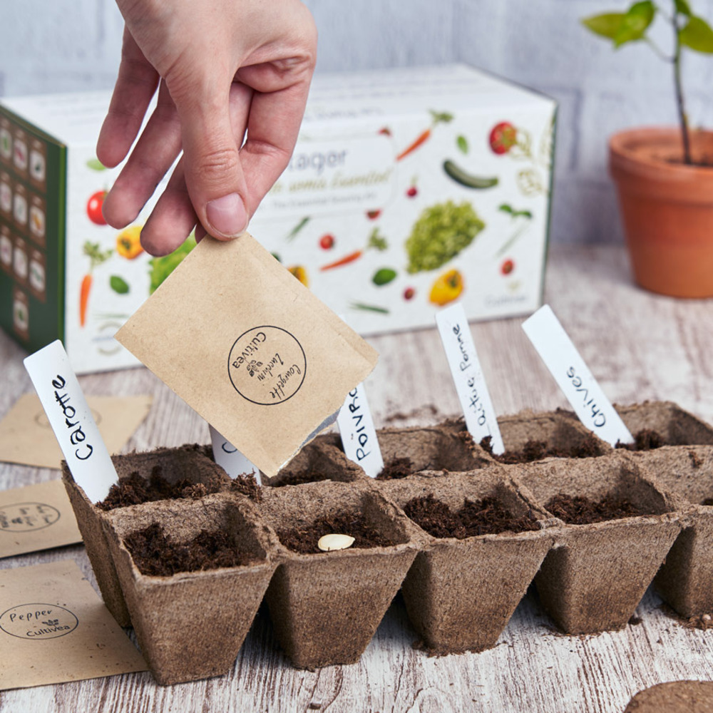 Cultivea kit prêt à pousser petit potager saveurs hivernales - poireaux, carottes, navet, radis, endive, betterave