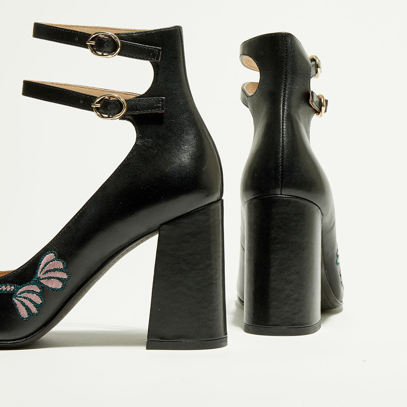 What For Babies en Cuir Nino noires - Talon 9 cm