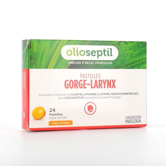Olioseptil Pastilles Gorge Larynx Miel Citron
