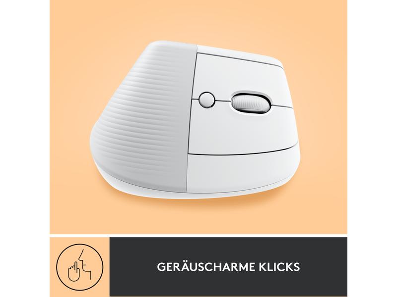 Logitech Ergonomische Maus Lift Off-white Komfortable ergonomische Maus mit vertikalem Design für kleine bis mittelgrosse Hände