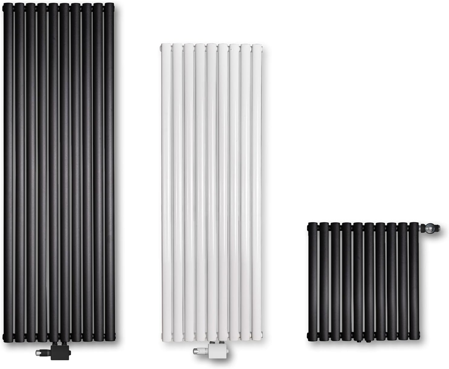 VILSTEIN Design Heizkörper Flach, Flachheizkörper, Paneelheizkörper, Wandheizkörper, Mittelanschluss & Seitenanschluss, Weiß, Doppellagig, 2070W, Vertikal, 180x54 cm