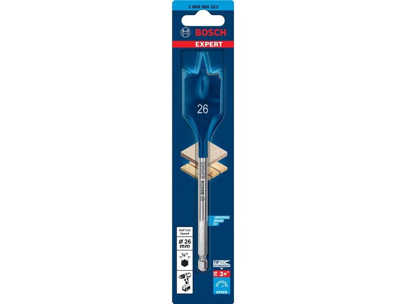 Bosch Professional Flachfräsbohrer EXPERT Self Cut Speed, 2 Hochgeschwindigkeitsbohren in Holz