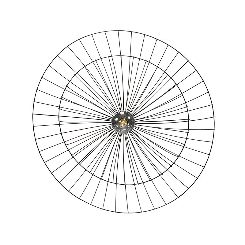 Design plafondlamp zwart met dubbel kap 66cm - Pua