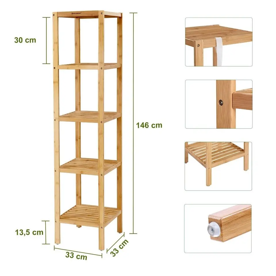 Bobbel Home - Badkamerrek - 5 verdiepingen - Staand - Bamboe